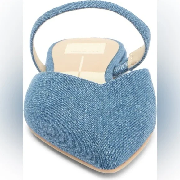 NEW Dolce Vita Blue Denim Mule Flats - Picture 3 of 7